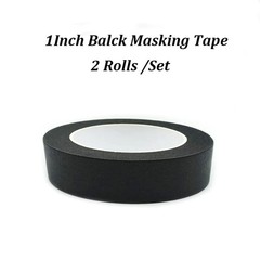 Black Masking Tape, 1 Inch x 55 Yards, 2 Rolls, Painters Tape for Painting,