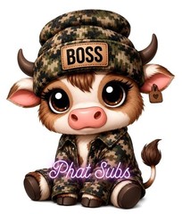 Sublimation Print Baby Boss Cow Ready To Press Heat Transfer