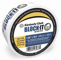 Kimberly-Clark Block-It Seam Tape 1.89″ x 164′ White Building Wrap Tape 43933
