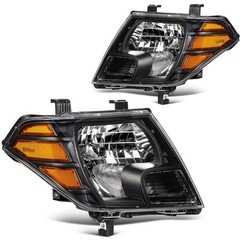 2009-2019 Nissan Frontier Headlight Assembly Black Housing Clear Lens Pair