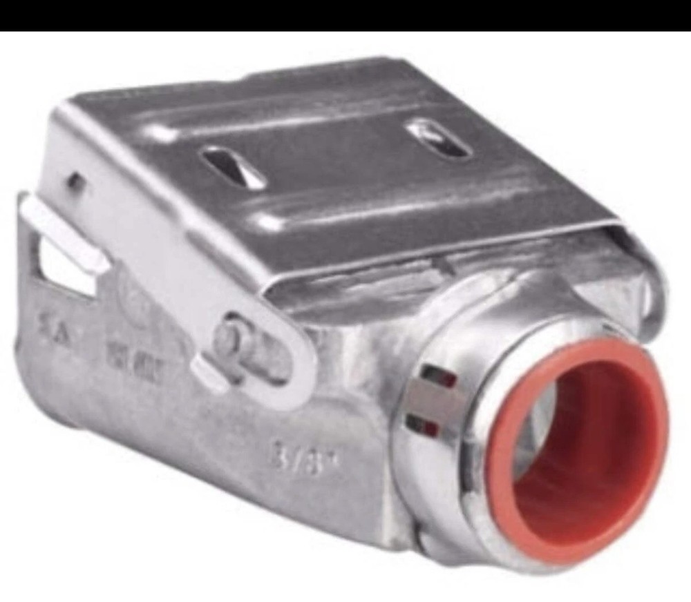 Box of 50- 38MCQD – Eaton 3/8″ Duplex Quick-Lok Pro MC Connectors Zinc Die Cast
