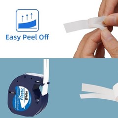 10PK Compatible Dymo LetraTag Refill 91331 Plastic White Label Tape 12mm LT-100H