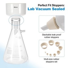 1000ml Buchner Funnel Filtering Kit Lab Filtering Flask Glass w/ Flask Funnel N