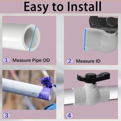 2 PCS 1.5 Inch PVC Ball Valve 11/2 Inch Shut Off T Handle for Pool