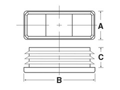 1 1/2″ x 2 1/2″ Rec 12-16 Ga Post Pipe Tube Insert Furniture End Caps By Caplugs