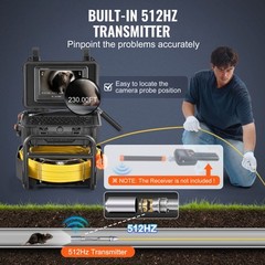 9″ Sewer Camera 230 ft/70m Self-Leveling Drain Camera with 512Hz Transmitter