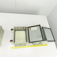 Hoffman 10″ x 8″ x 6″ Electrical Enclosure W/Back Plate Hinged Door Lot Of 3