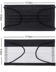 100/50 PCS Black Protective Face Mask Respirator Disposable Masks Earloop Cover