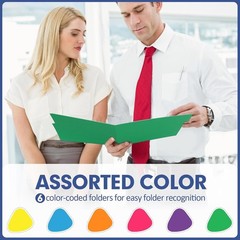 Stylish Assorted 120 File Folders with 1/3 Cut Tabs for Organized Workspaces