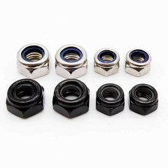 Black Stainless Steel Nylon Lock Nut M2 M2.5 M3 M4 M5 M6 M8 M10 M12 M14 M16