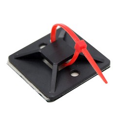 Adhesive Backed Mounting Bases – 50 Pack – Black / White – Electriduct