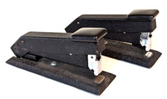 2 Vintage Bostitch Textured Black Metal Staplers Made in USA