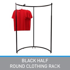 SSWBasics Half Round Black Clothing Rack 64” Usable Hanging Space on Rack