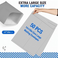 50 Pcs 14” x 18” Extra Large Mailing Envelopes 32lb with Gummed Flaps, Cata…