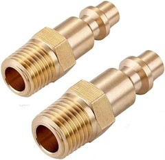 10pc Brass Air Hose Fittings 1/4″ NPT Male Industrial Quick Connect Plug Coupler