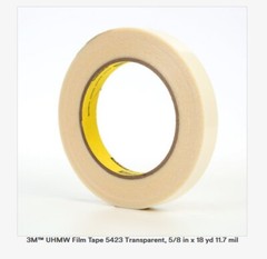 3M 5423 5/8IN X 18YD UHMW FILM TAPE CHEMICAL RESISTANT ABRASION RESISTANT
