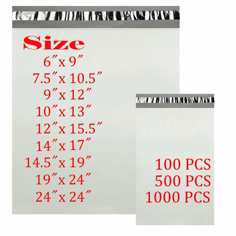 500-1000 PCS 6×9 7.5×10.5 14×17 Poly Mailers Shipping Envelopes Self Sealing Bag