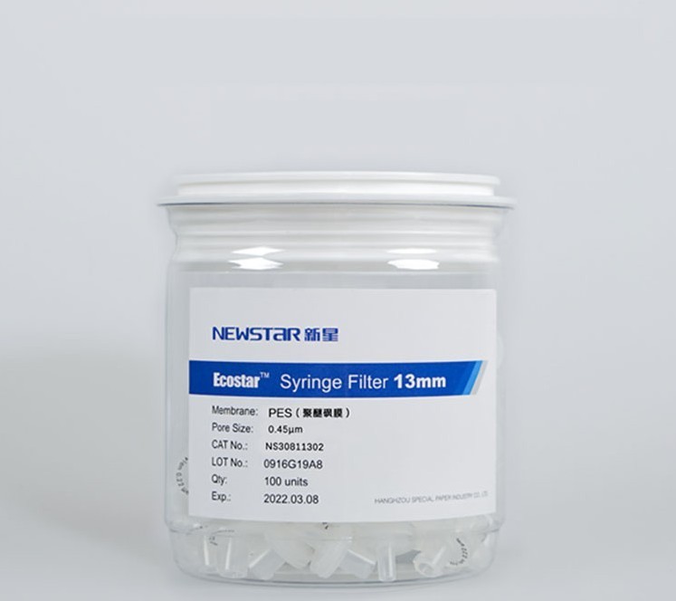 PES Syringe Filter 13mm 0.22um / 0.45um 100Pcs Lab Aqueous Buffer Media