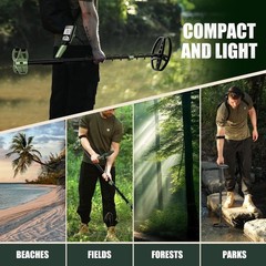 Professional Metal Detector for Adults,12″ Waterproof Search Coil with LCD B…