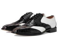 Stacy Adams Tristano Bike Toe Lace-Up 9.5 Wide Black/Gray/White