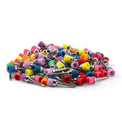 100pcs Dental Nylon Colored Soft Bowl Polishing Flat Tapere Prophy Brushes Latch