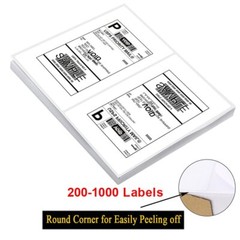 50-4000 Half Sheet Shipping Labels Page 8.5×5.5 Self Adhesive 2 Per Sheet Round