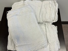 100 PIECES NEW WHITE INDUSTRIAL SHOP RAGS CLEANING TOWELS