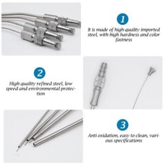 8Pcs Frazier Aspirator Suction Tube Dental Bone Cleaning Instruments Grade