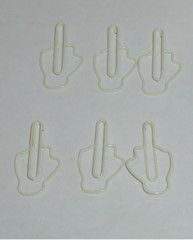 100 Count Bag Shaped Paper Clips Flesh Tone Middle Finger Clips
