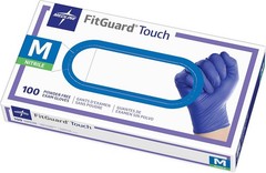 Medline FitGuard Touch Nitrile Ex Gloves, 100 Count, Medium, Powder Free