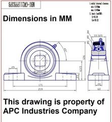 Premium 1-1/2″ Square Bore GW211PPB3 Disc Bearing 2-Bolt Pillow Block Flat Base