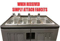 Mobile Concession Sink Portable Food Truck Trailer 4 Compartment Hand Wash Hot