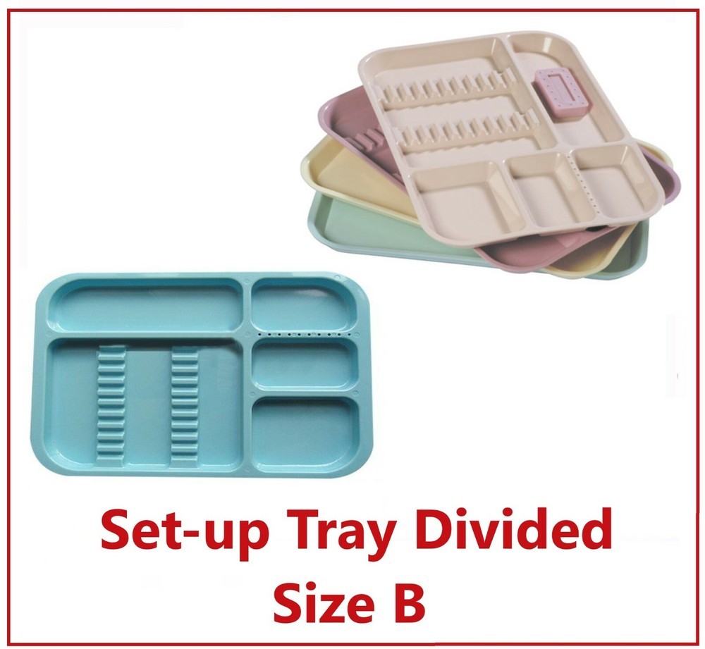 1PC Dental Instrument Set-up Tray Divided Sterilized Fully Autoclavable, Size B