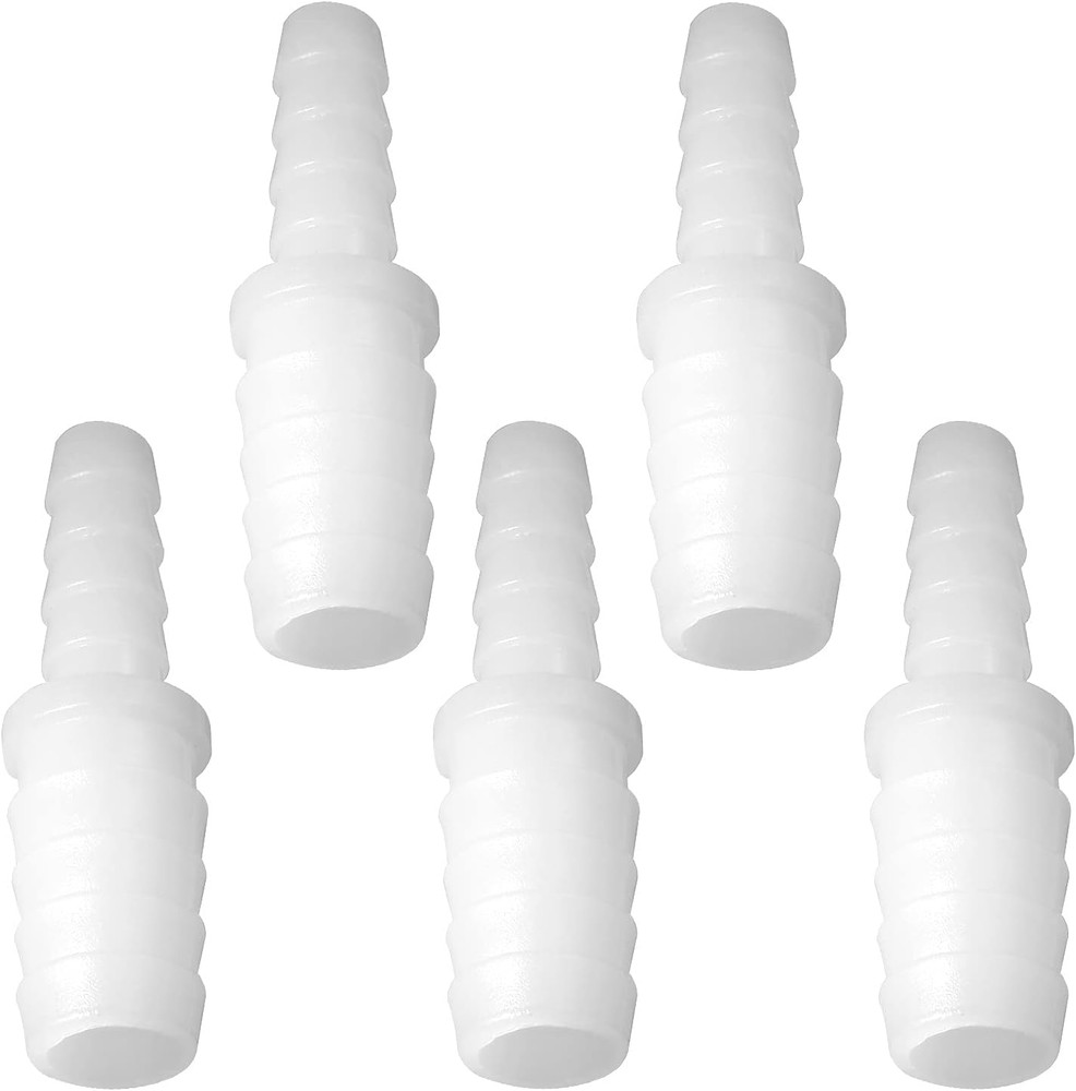5Pcs Plastic Hose Barb Reducer Fitting, 3/8″ to 1/4″ Hose Barb Union Adapter Con
