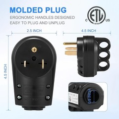 2-in-1 Nema 6-50P/6-30P Welder Plug, ETL Listed, 30A/50A 250V, Black, 3-Prong…