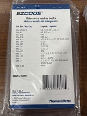 Thomas & Betts EZCODE Pocket Pack Wire Markers Book WM-0-45 & 46-90 – New 2-pack