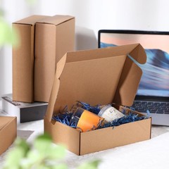 Qilery 200 Pcs Shipping Boxes Cardboard Gift Corrugated Cardboard Brown Boxes…