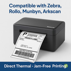 500 4×6 Fanfold Direct Thermal Shipping Labels for Zebra and Rollo Printers