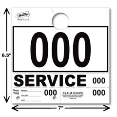 White Service Department Hang Tags Window Tag 1000 Per Box