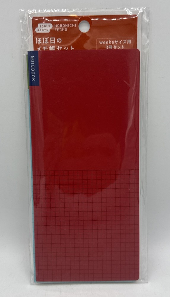 Hobonichi Weeks Memo Pad Set Red Blue Brown New Sealed