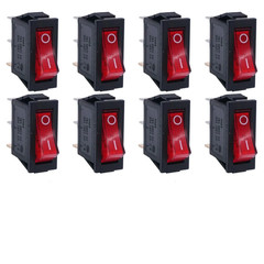 8/24Pcs AC 250V/15A 125V/20A Illuminated LED On/Off SPST 3 Pin 2 Position Mini B
