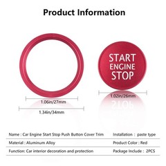 Car Accessories Fit for Audi A4 A5 A6 A7 Q5 Red Car Engine Start Button Cover…