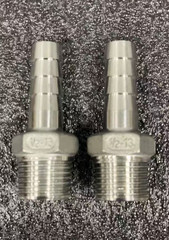 2 Pcs. 1/2″ Barbed 13mm 1/2″ NPT Male 304 Stainless Steel Barb Hose Fitting