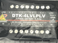 New Ditek DTK-4LVLPLV Surge Protector 4 Pair 30V 12-30 AWG Terminal Strip