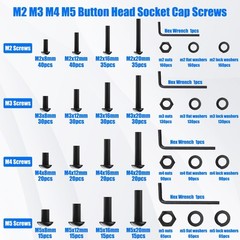1749 PCS Metric Screw Assortment Kit M2 M3 M4 M5 Bolts, Nuts, Lock & Flat Washer