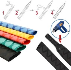 45mm Black Textured Shrink Tubing for Improved Grip on Fishing Rods and Tools