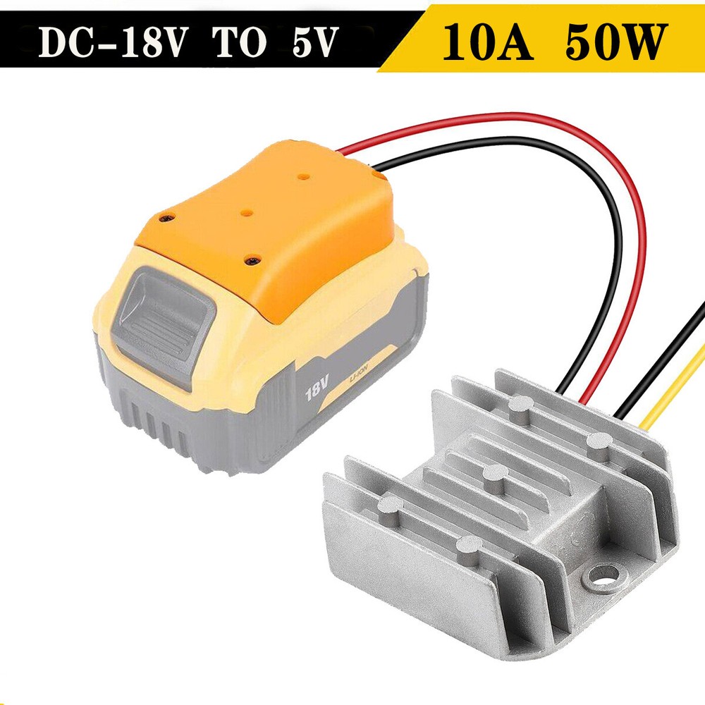 DC 18V to 5V Step Down 10A 50W Voltage Converter For Dewalt Battery Dock Power