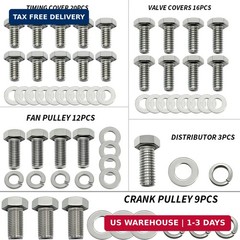 211 Pcs Oil Pan Bolts Stainless Steel Kit Compatible with Chevy SBC 265 283 302