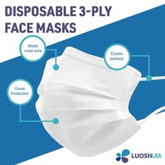 3 Ply Face Mask Made in USA, 50 Pack Disposable Masks for Adults, ASTM Level …