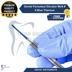 Dental Periosteal Elevator Molt # 9 Blue Titanium Coated Double Ended German